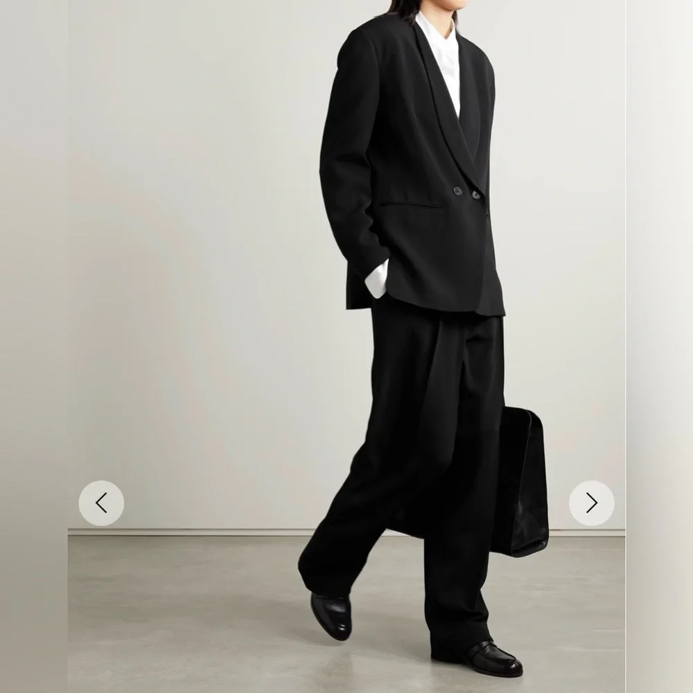 THE ROW black Alda blazer jacket double breasted shawl lapels New w/tags $2800 - Picture 4 of 16